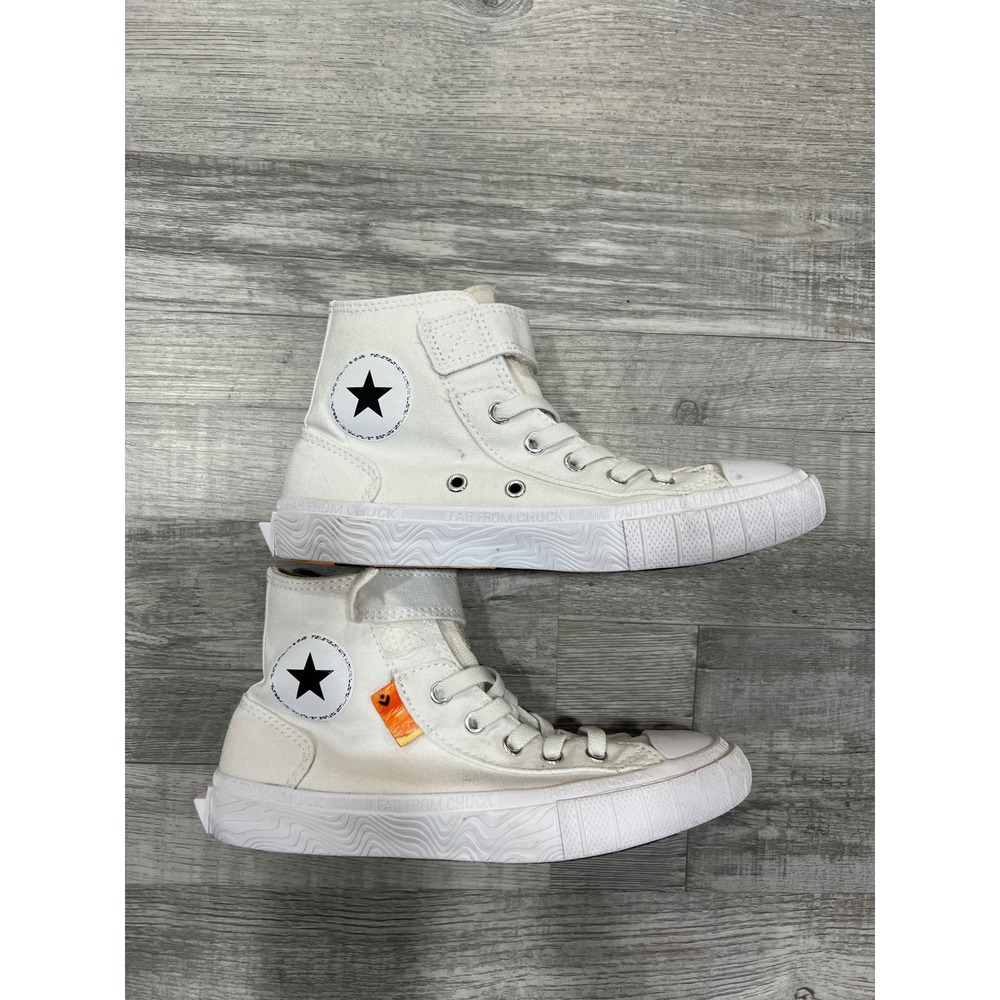 Converse‎ Not A Chuck Hi Top White Orange Youth Sneakers  Size 2